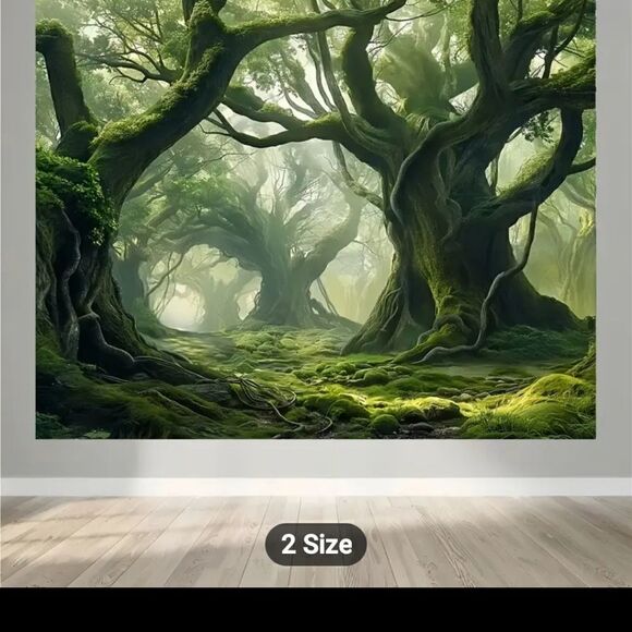 Wall Mural Forest Tree Spooky 59 x 51 NWOT - Picture 3 of 5